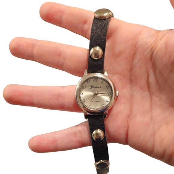 Geneva Platinum No. 9646 Black Leather Wrap Around Watch - Picture 14 of 14